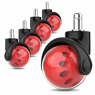 SADA 5ks pro židle BALL RED - 50mm - čep 11mm